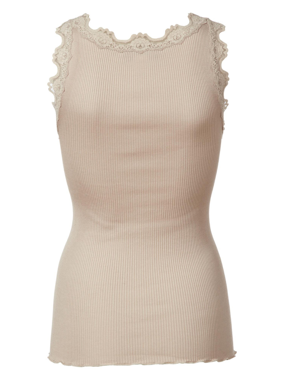 Babette silk top with vintage lace