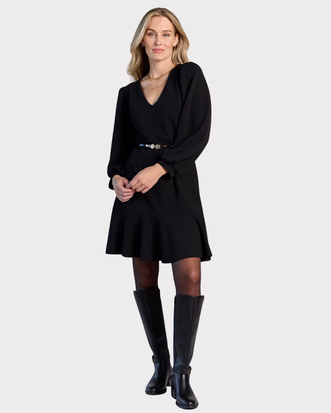Cissy V L/S Scuba Crepe