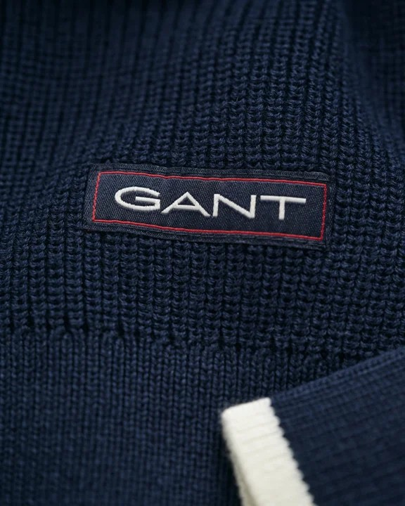 Ribbed cotton half zip