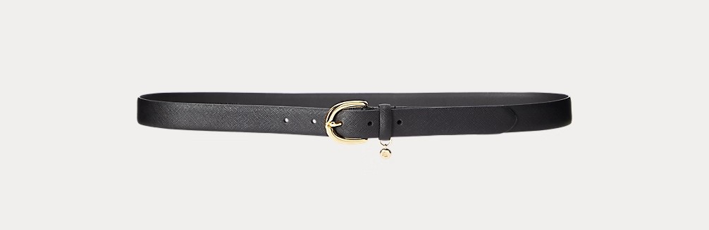 Charm crosshatch leather belt