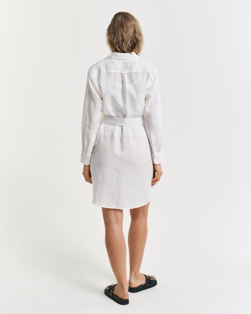 Reg Linen Belted Shirt Dress