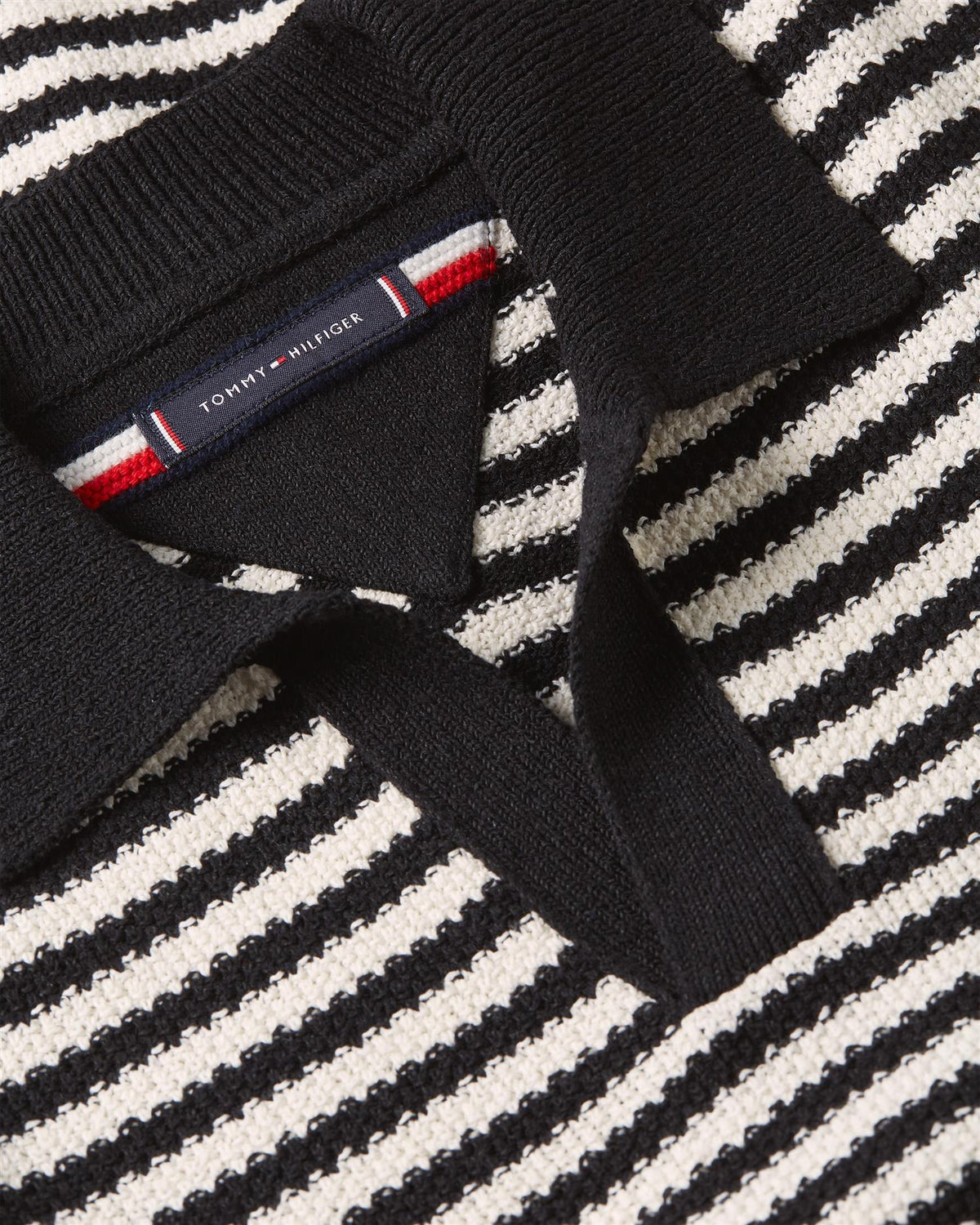 Knitted textured polo