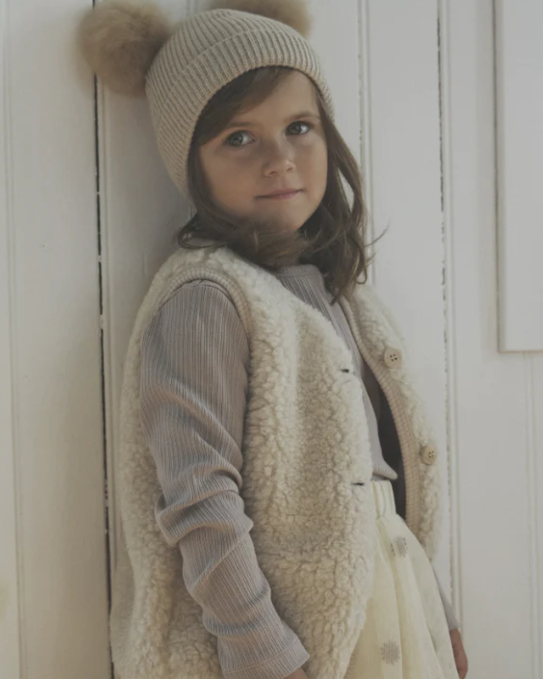 Beanie Wool Knit Pom-poms