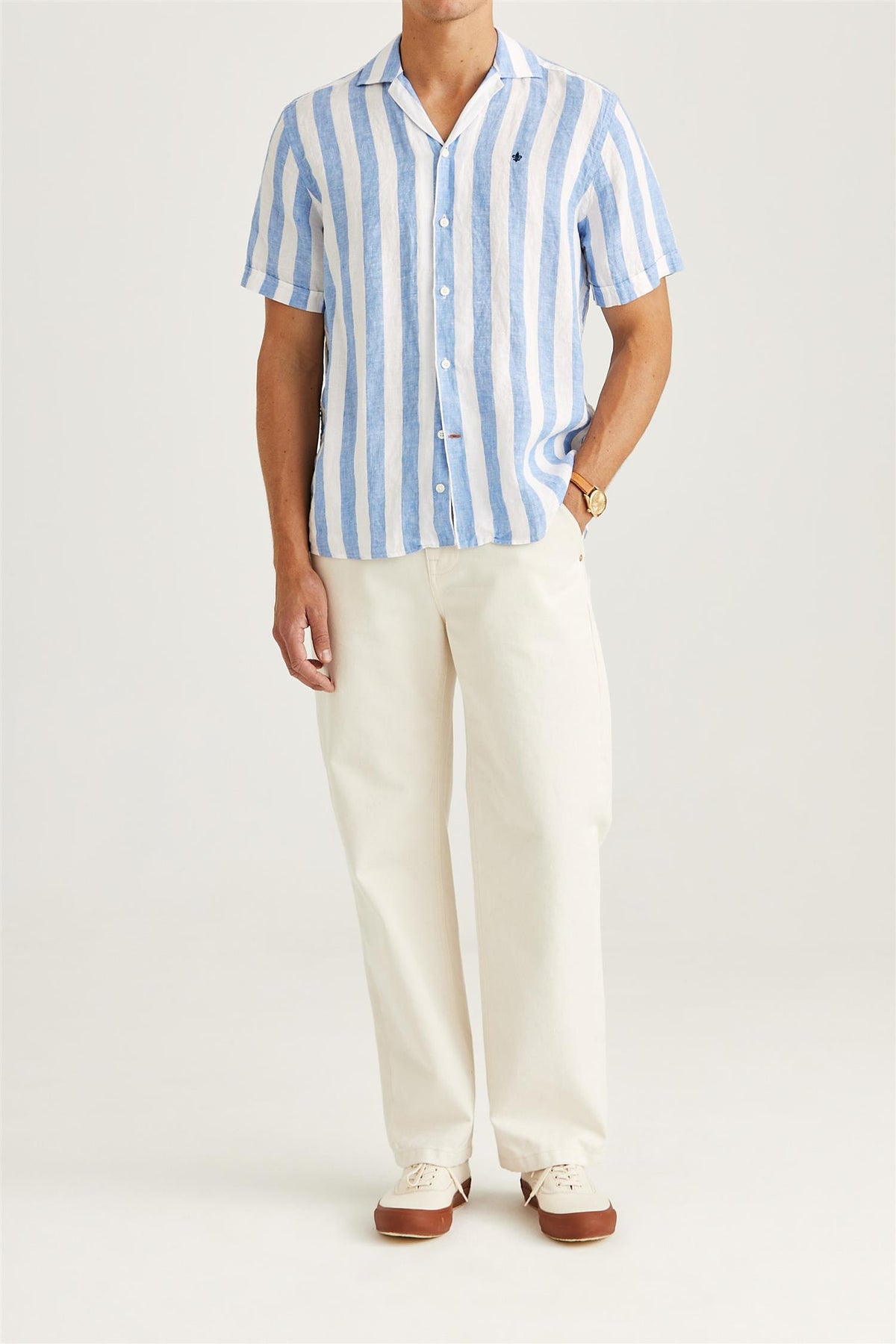 Resort linen short-sleeve shirt