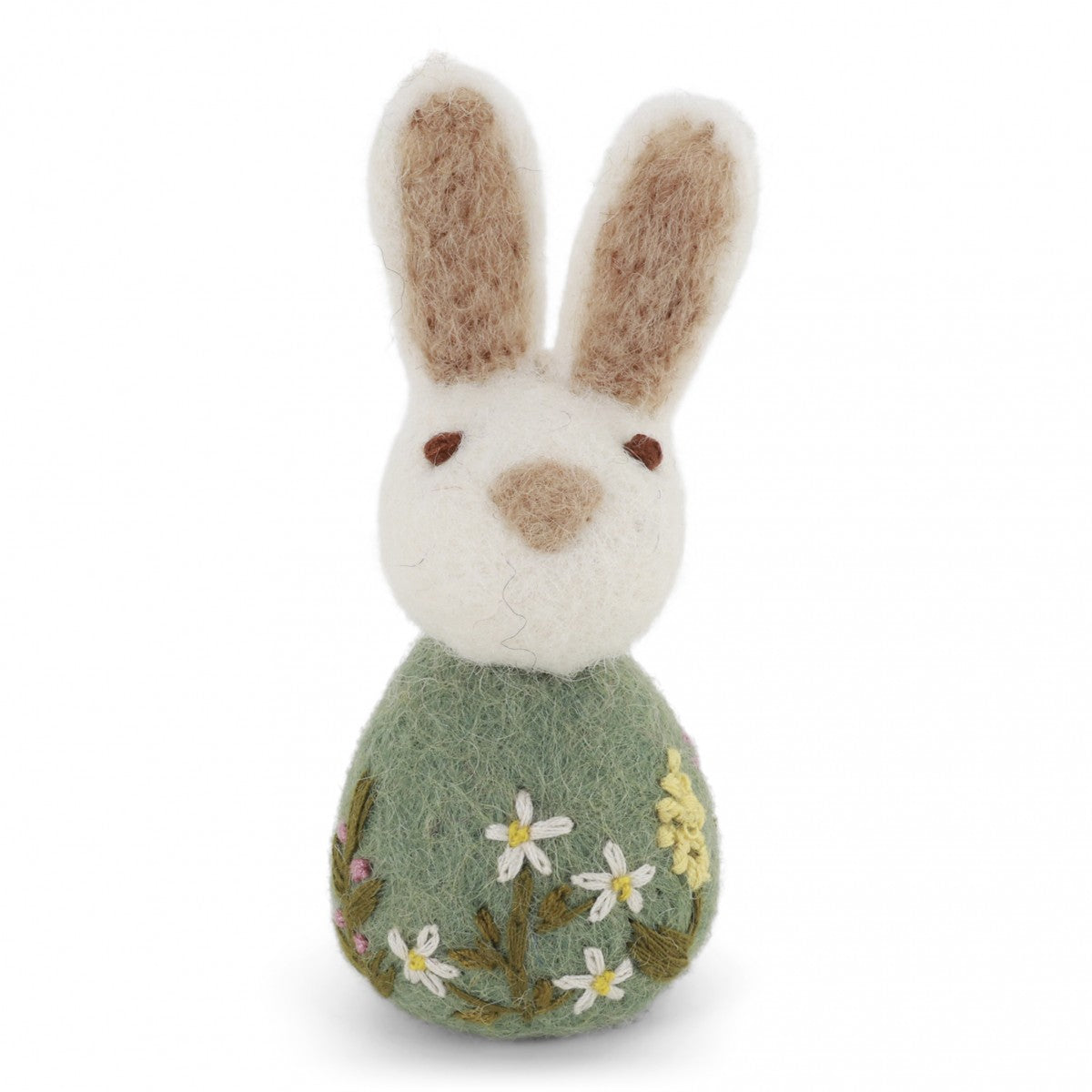 small bunny w flower embroidery