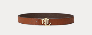 Logo reversible pebbled belt