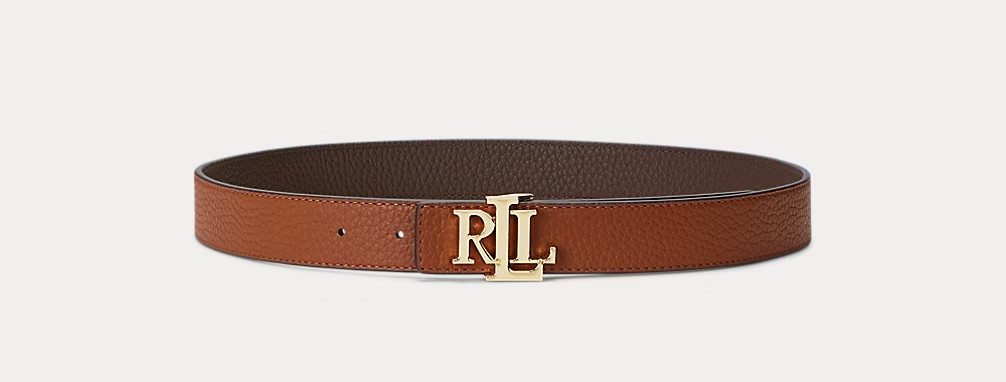 Logo reversible pebbled belt