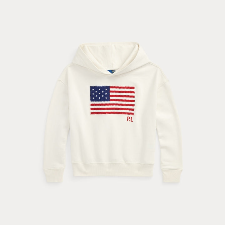 Flag-applique french terry hoodie