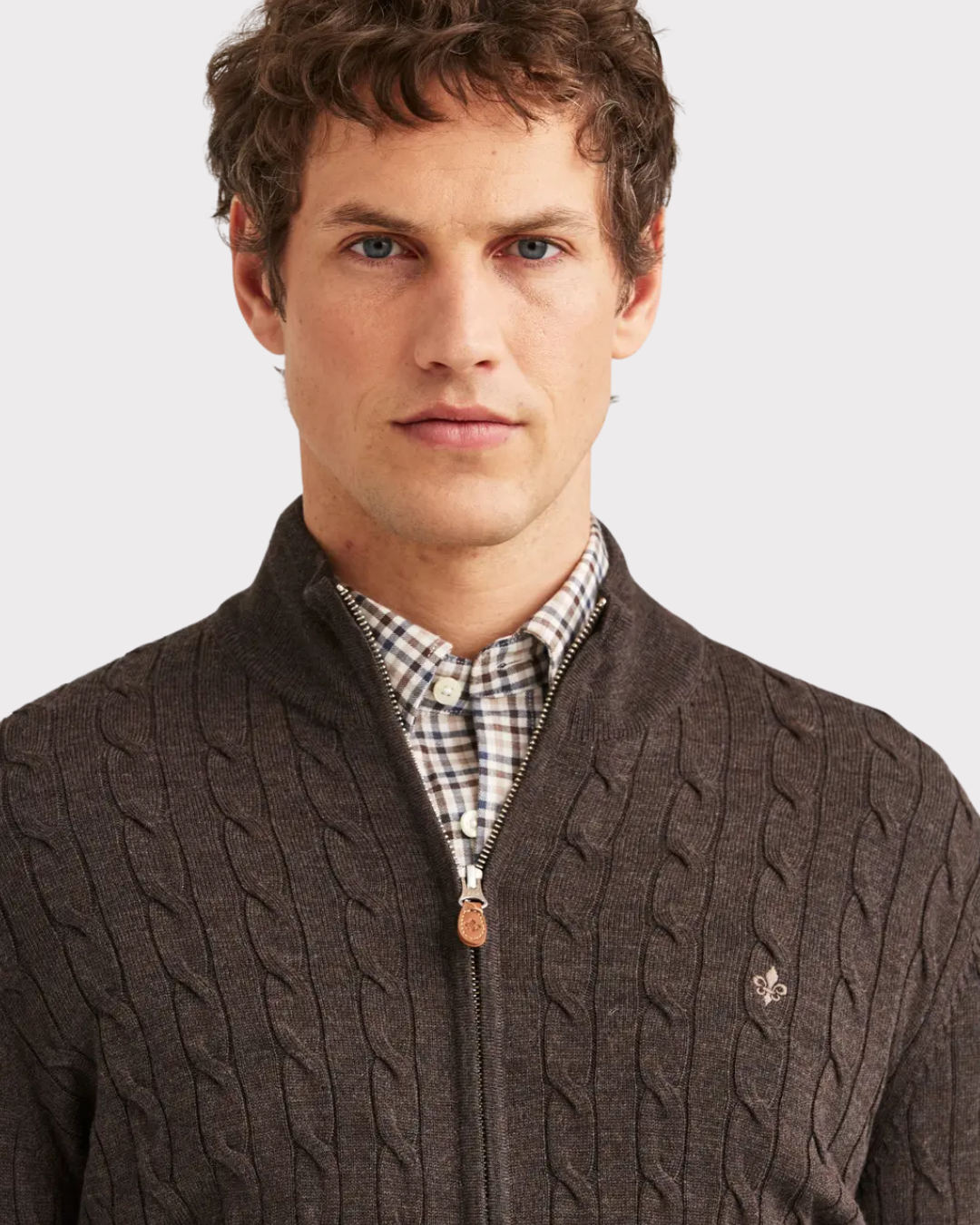 Merino Cable Zip Cardigan