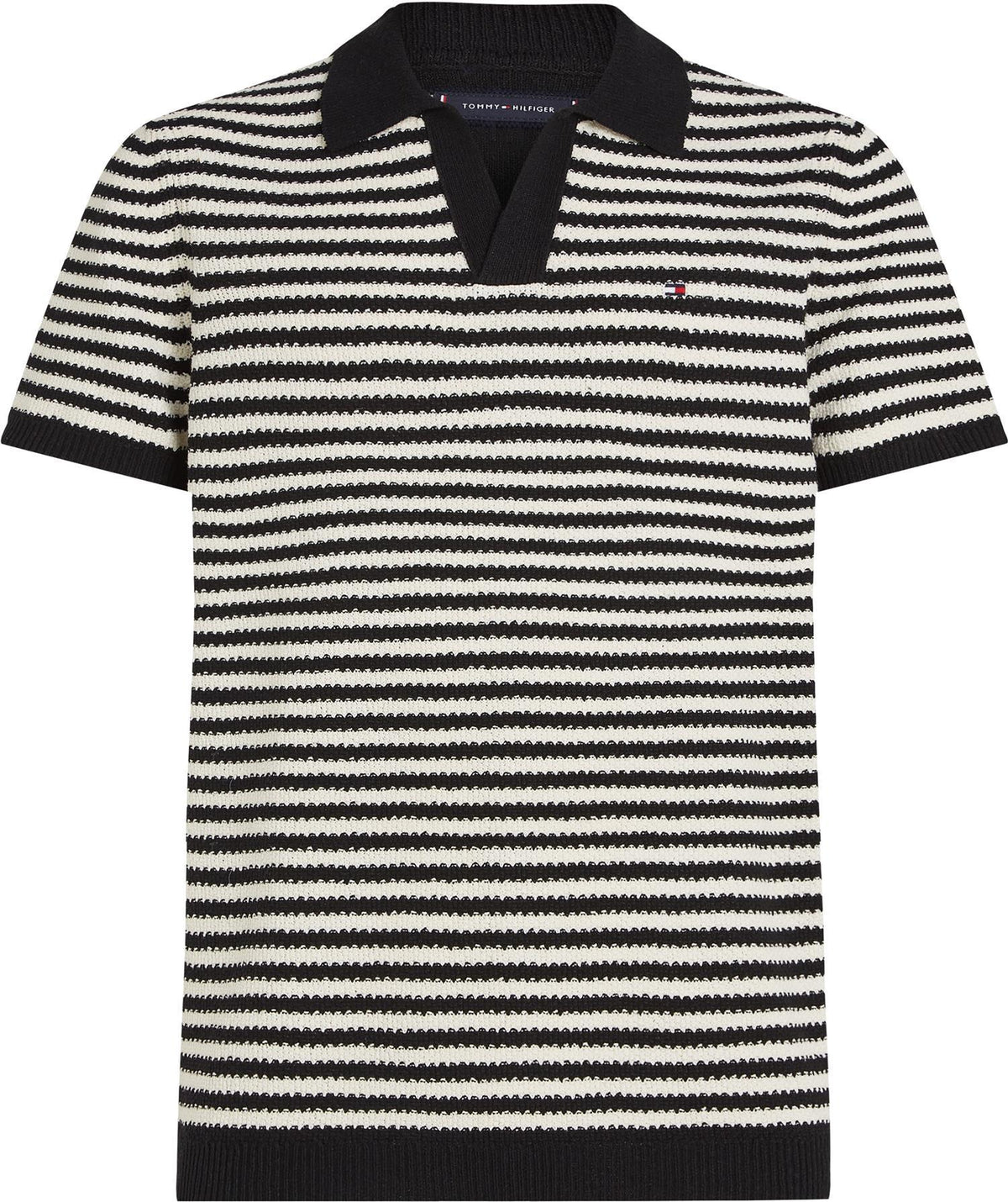 Knitted textured polo