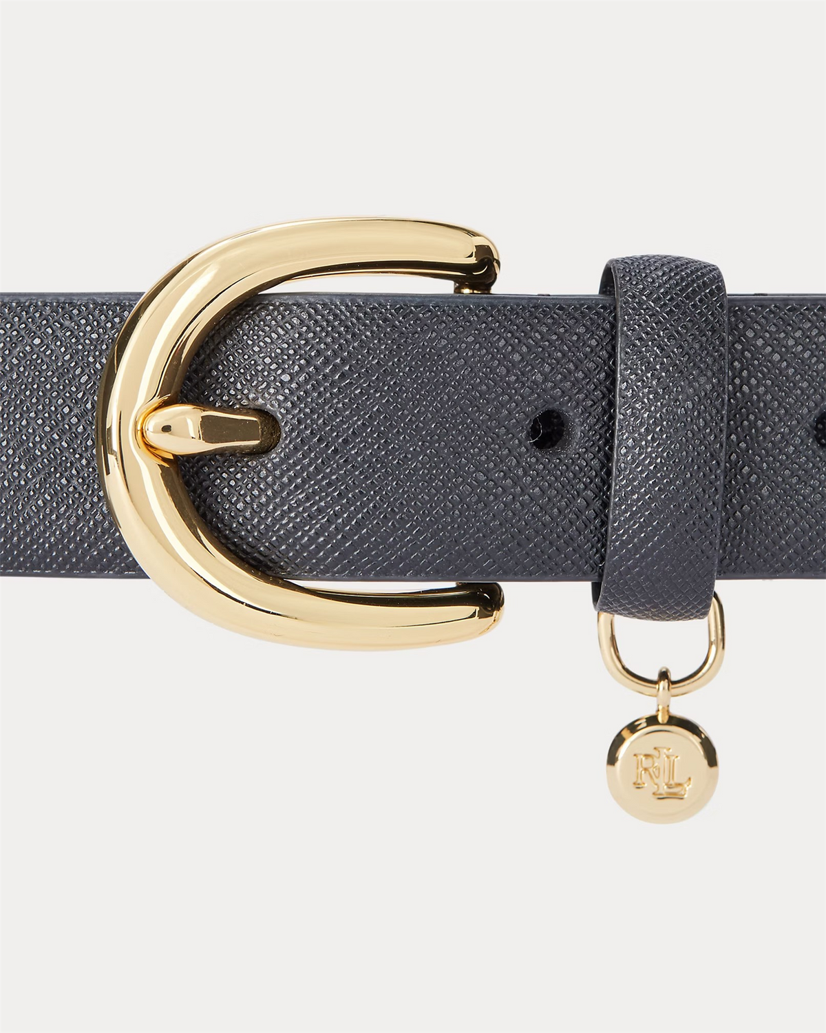 Charm crosshatch leather belt