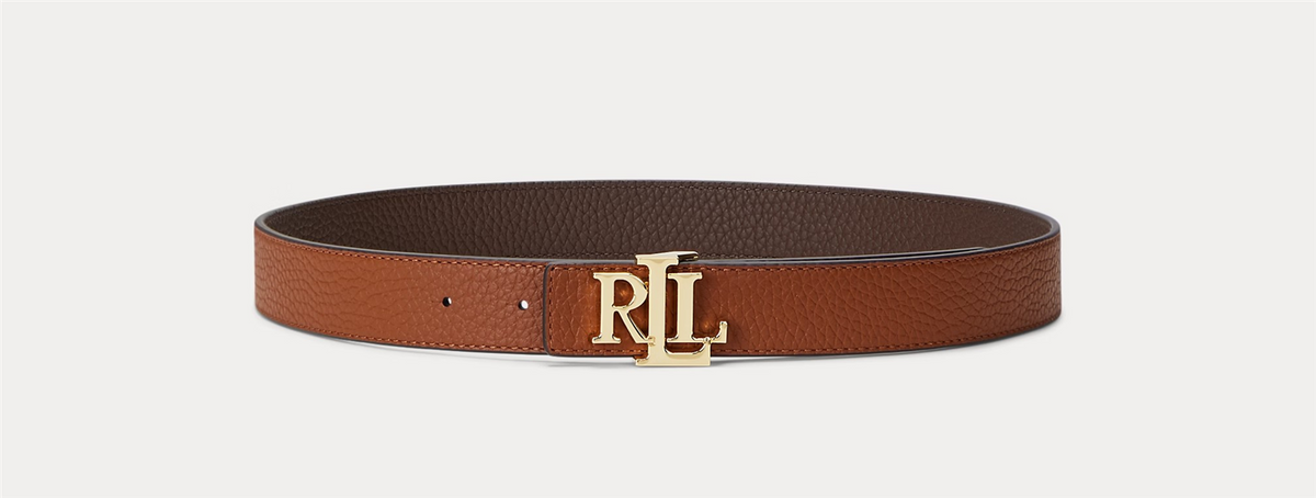 Logo reversible pebbled belt