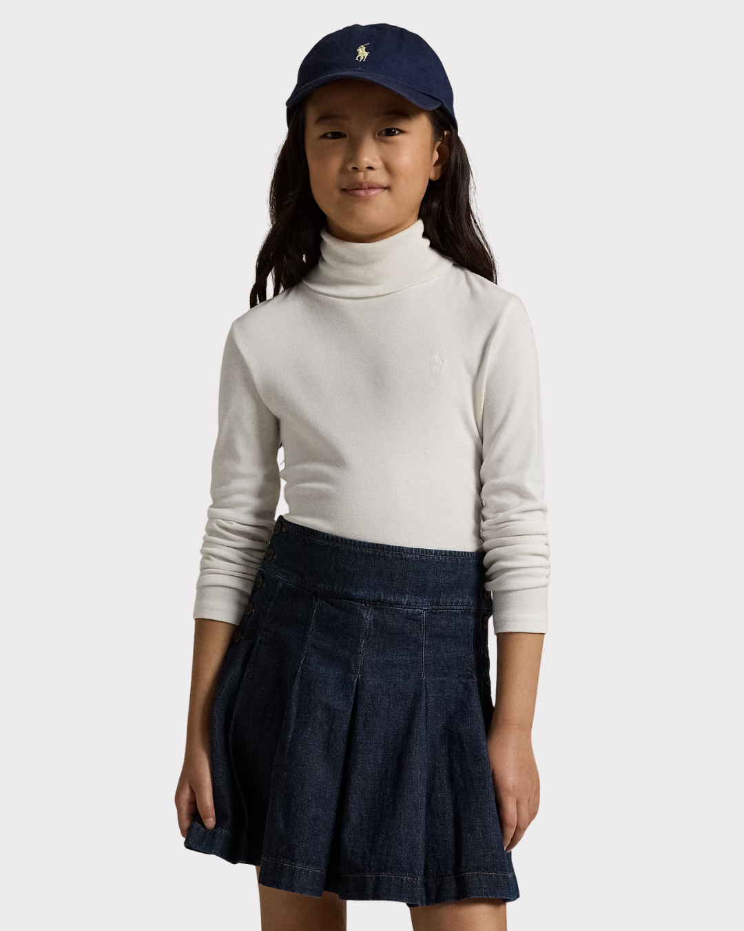 Ribbed cotton-blend turtleneck