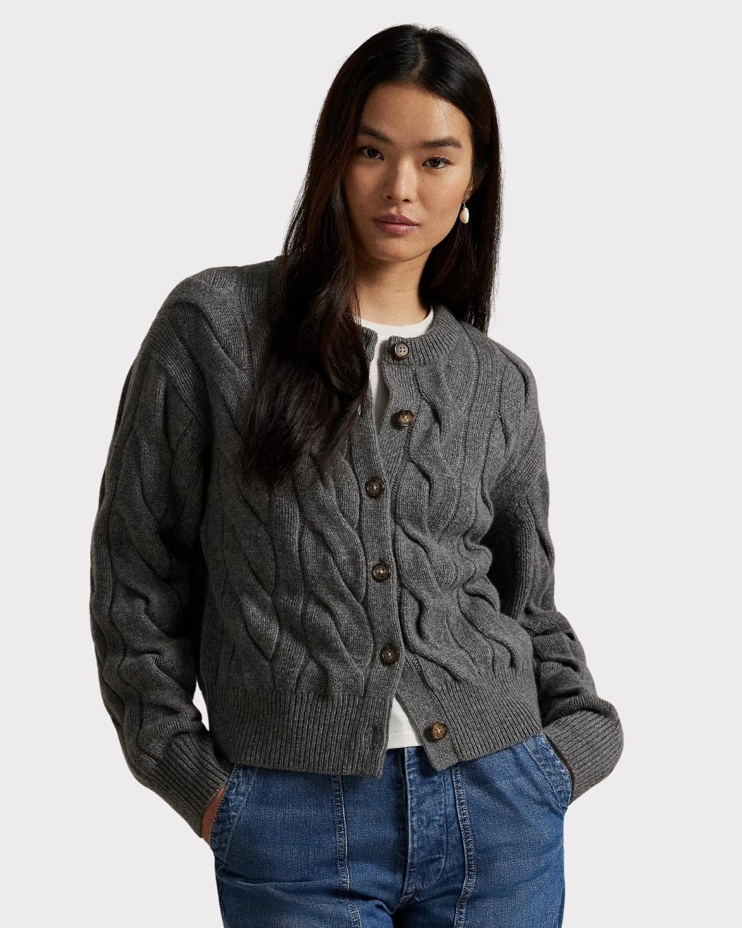 Cable knit wool-cashmere