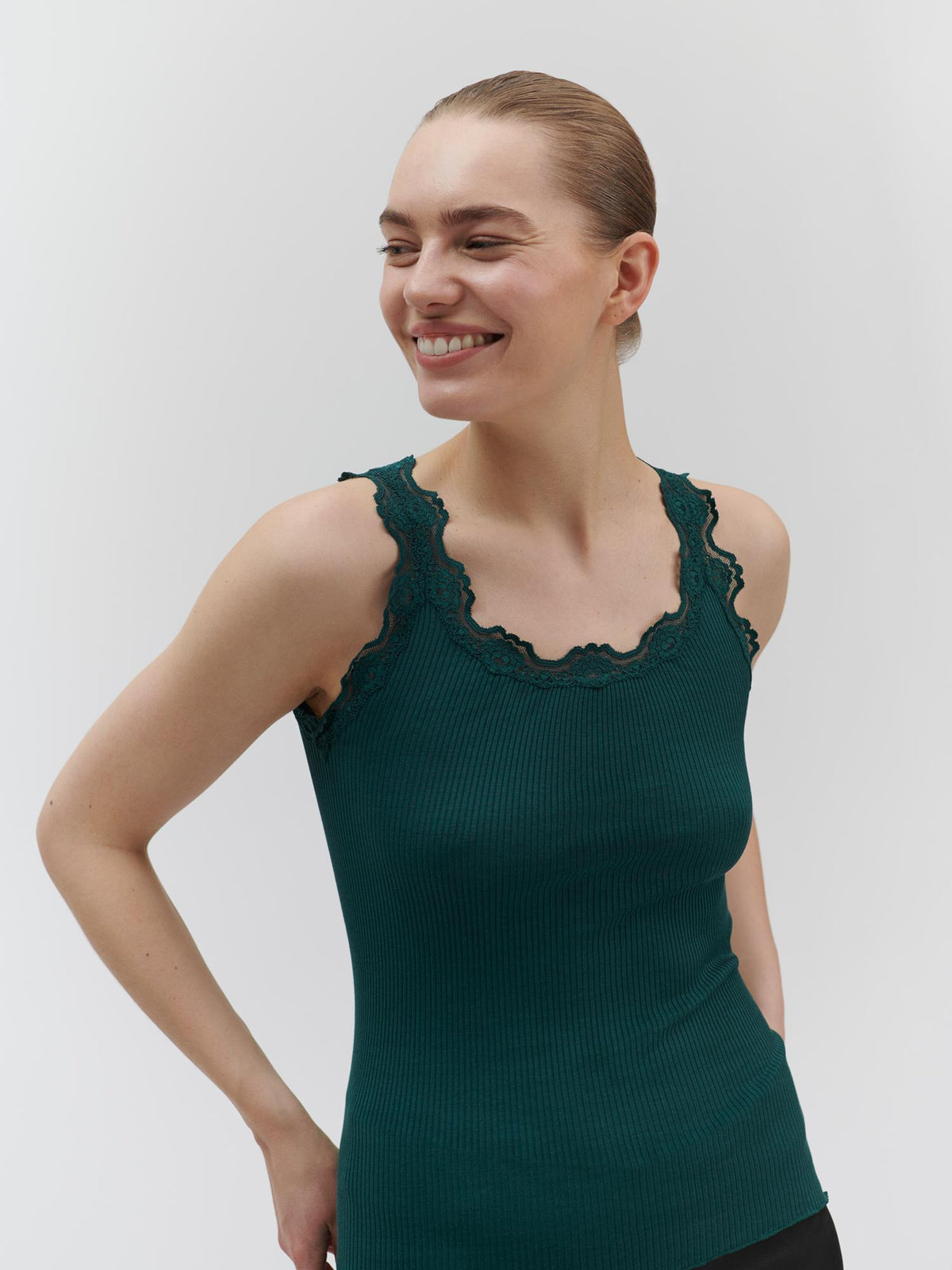 Silk top w/lace