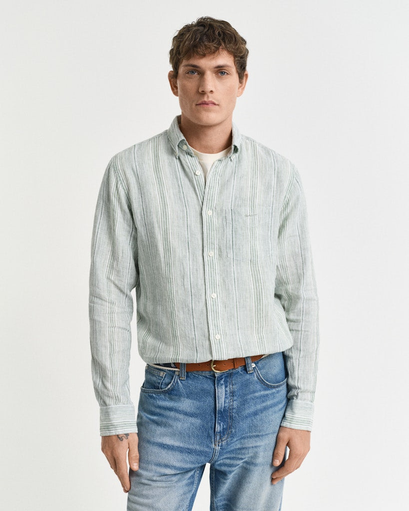 Reg Linen stripe shirt