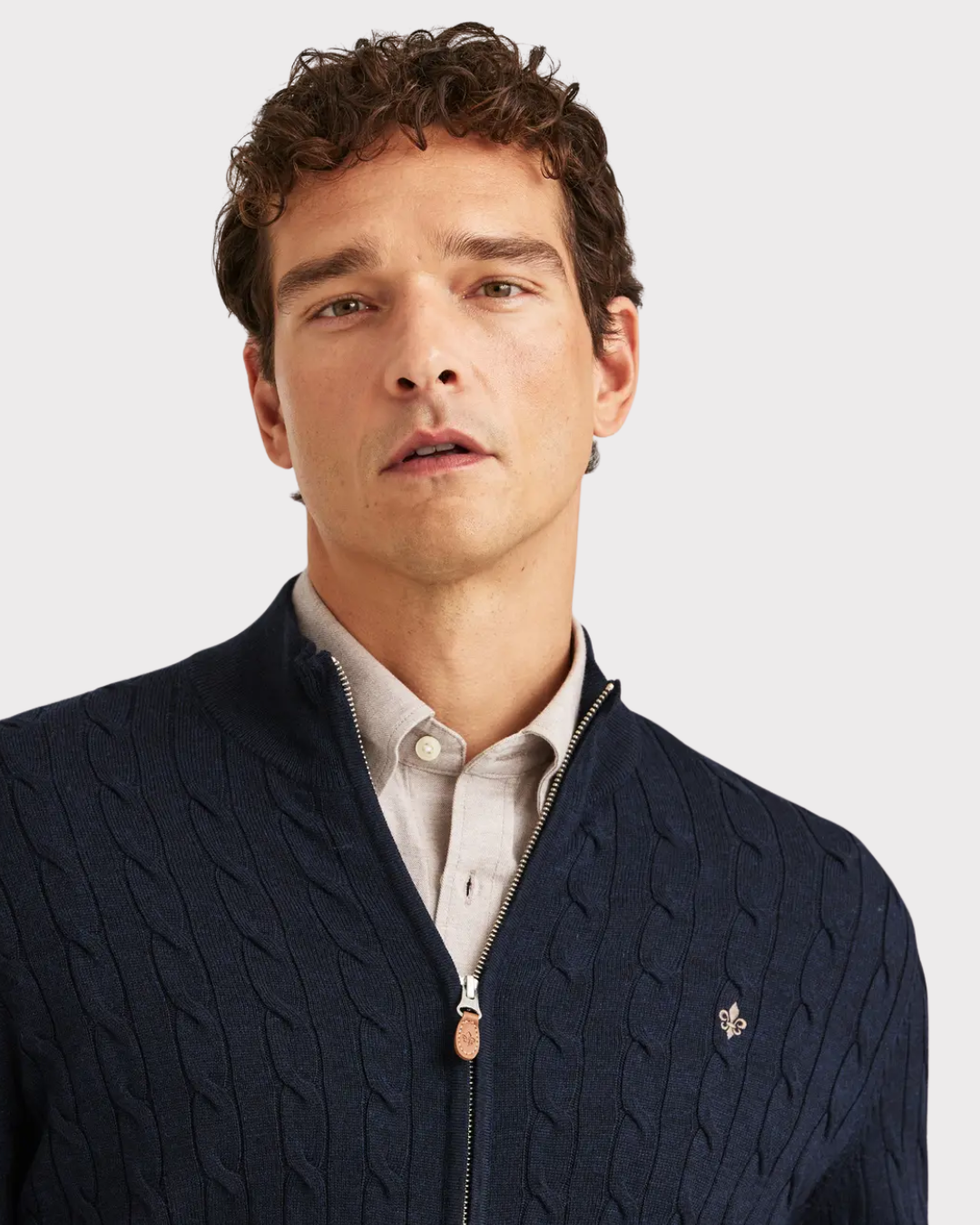 Merino Cable Zip Cardigan