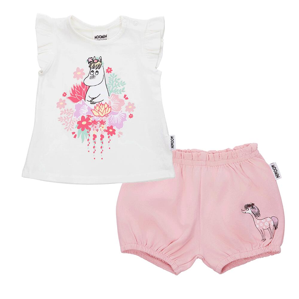 Moomin floral wreath shorts set