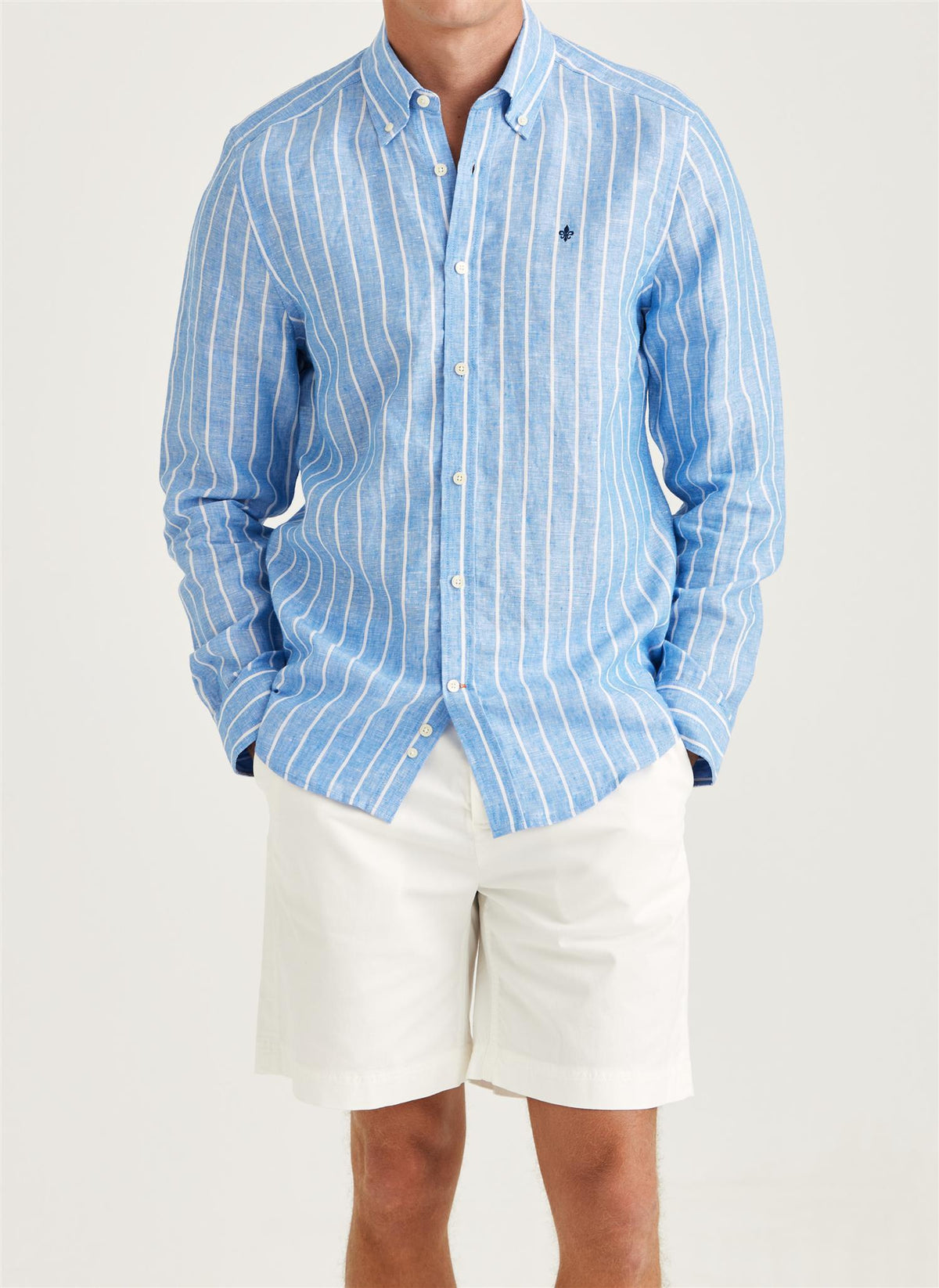 Douglas linen stripe shirt