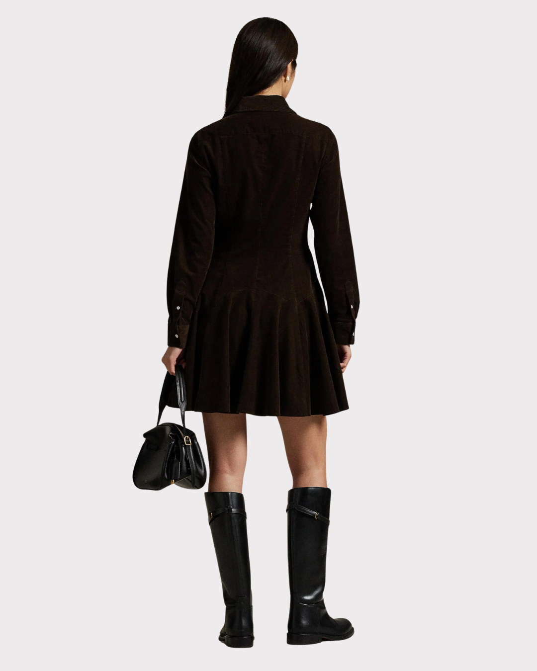 Cotton corduroy a- line dress