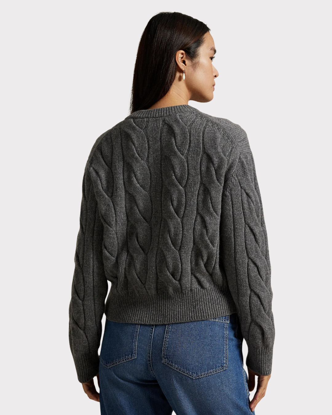 Cable knit wool-cashmere