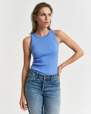 High Neck Rib Tank Top