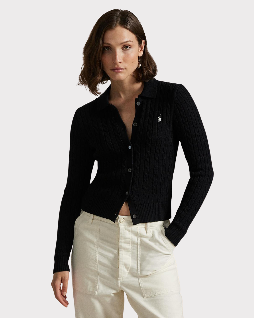 Cable sweater cardigan
